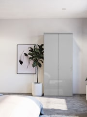 Wiemann Peyton Grey Glass Semi Fitted Double Wardrobe - Image 1 of 7