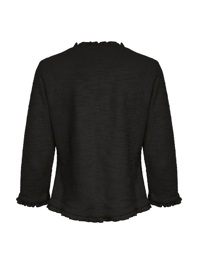 Cream Mellie Black Open Front 3/4 Sleeve Cardigan - Image 6 of 6