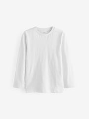 White Long Sleeve Plain T-Shirt (3mths-7yrs) - Image 1 of 3