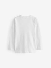 White Long Sleeve Plain T-Shirt (3mths-7yrs) - Image 2 of 3