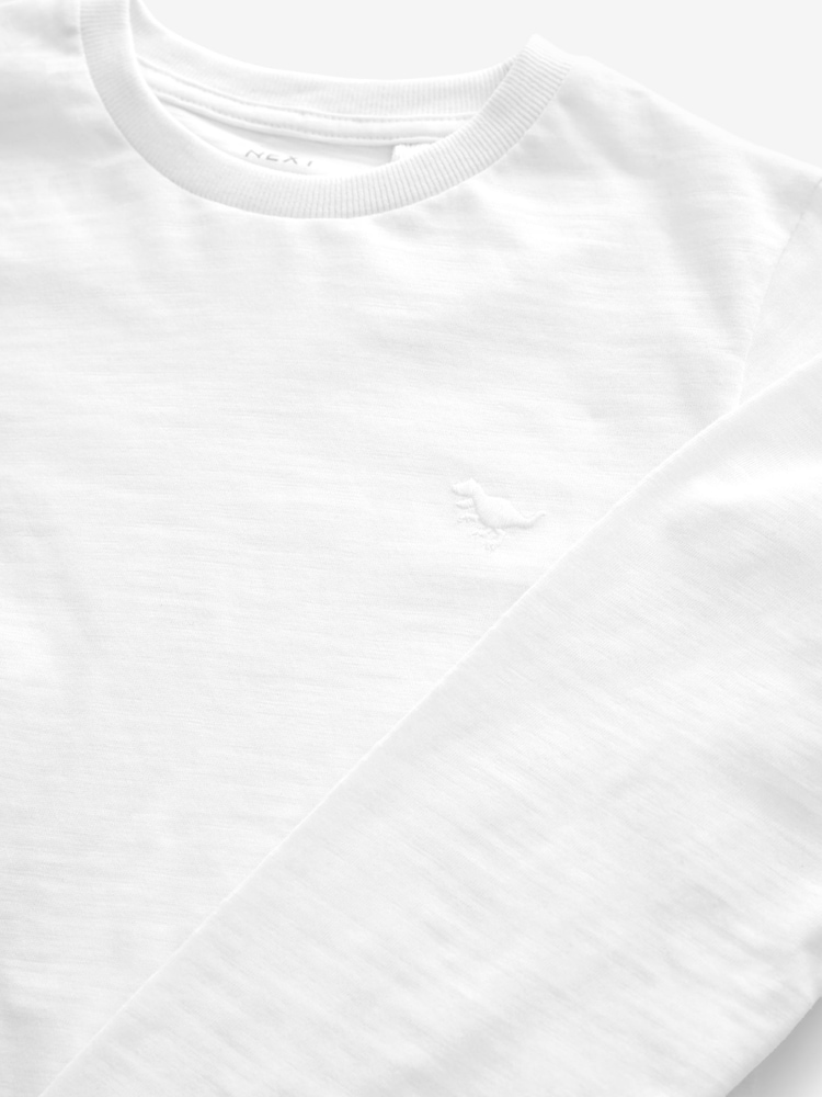 White Long Sleeve Plain T-Shirt (3mths-7yrs) - Image 3 of 3