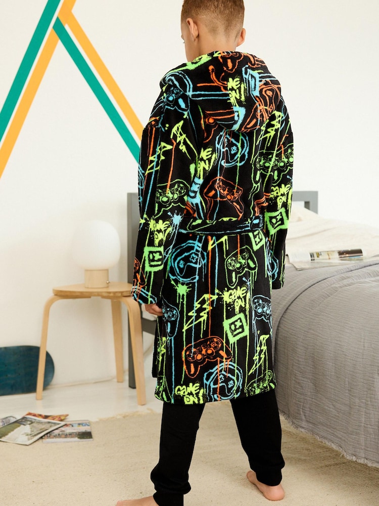 Multi Gamer Fleece Dressing Gown (3-16yrs) - Image 2 of 3