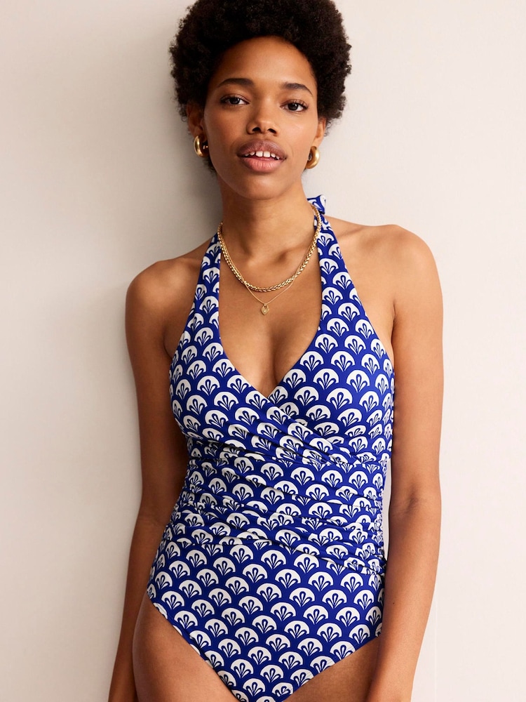 Boden Blue Levanzo Ruched Halter Swimsuit - Image 2 of 7