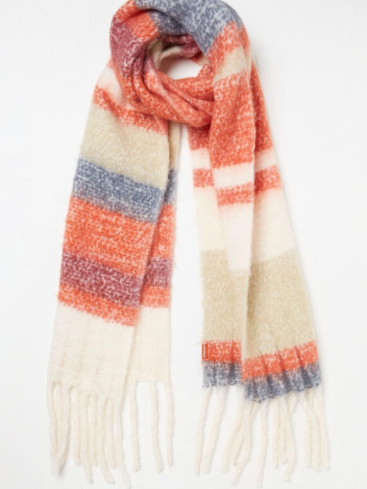 FatFace Red Suzie Stripe Scarf - Image 1 of 2
