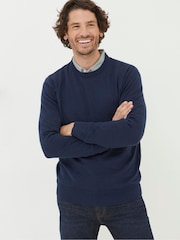 FatFace Braunton Blue Crew Jumper - Image 1 of 5