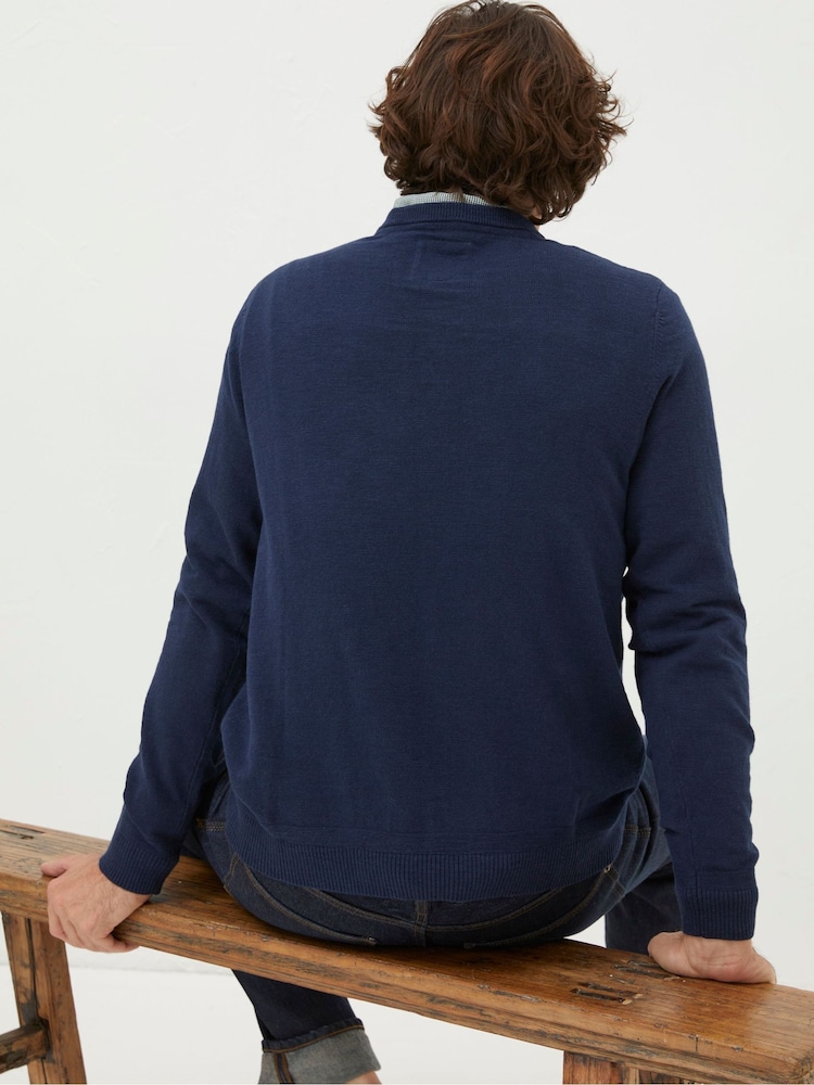 FatFace Braunton Blue Crew Jumper - Image 2 of 5