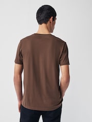 Brown Mid Chocolate Regular Fit Essential Crew Neck T-Shirt - Image 3 of 7