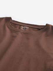 Brown Mid Chocolate Regular Fit Essential Crew Neck T-Shirt - Image 6 of 7