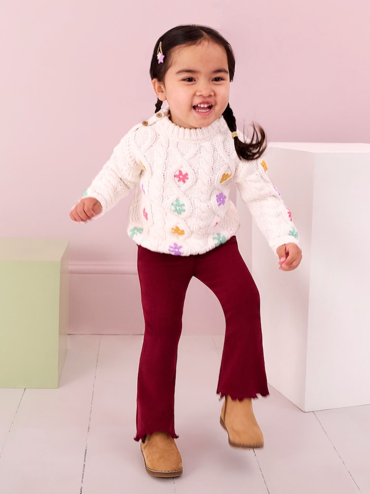 JoJo Maman Bébé Cream 100% Cotton Jumper - Image 2 of 6