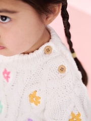 JoJo Maman Bébé Cream 100% Cotton Jumper - Image 3 of 6