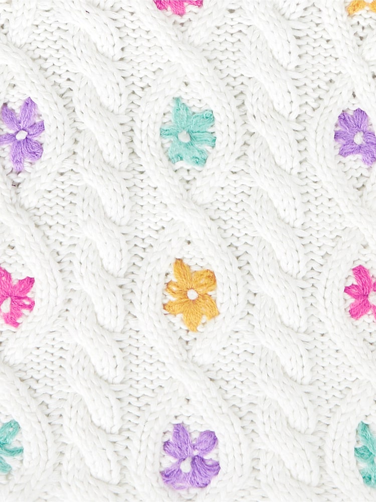 JoJo Maman Bébé Cream 100% Cotton Jumper - Image 6 of 6