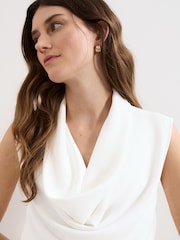 Phase Eight White Ella Cowl Neck Top - Image 4 of 6