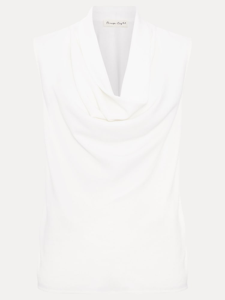Phase Eight White Ella Cowl Neck Top - Image 6 of 6