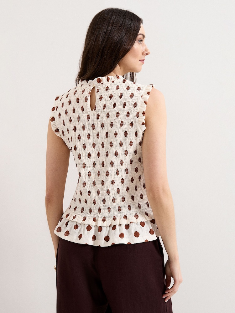 Phase Eight Cream Lenora Spot Top - Image 2 of 7 Phase Eight Cream Lenora Spot Top - Image 2 of 7
