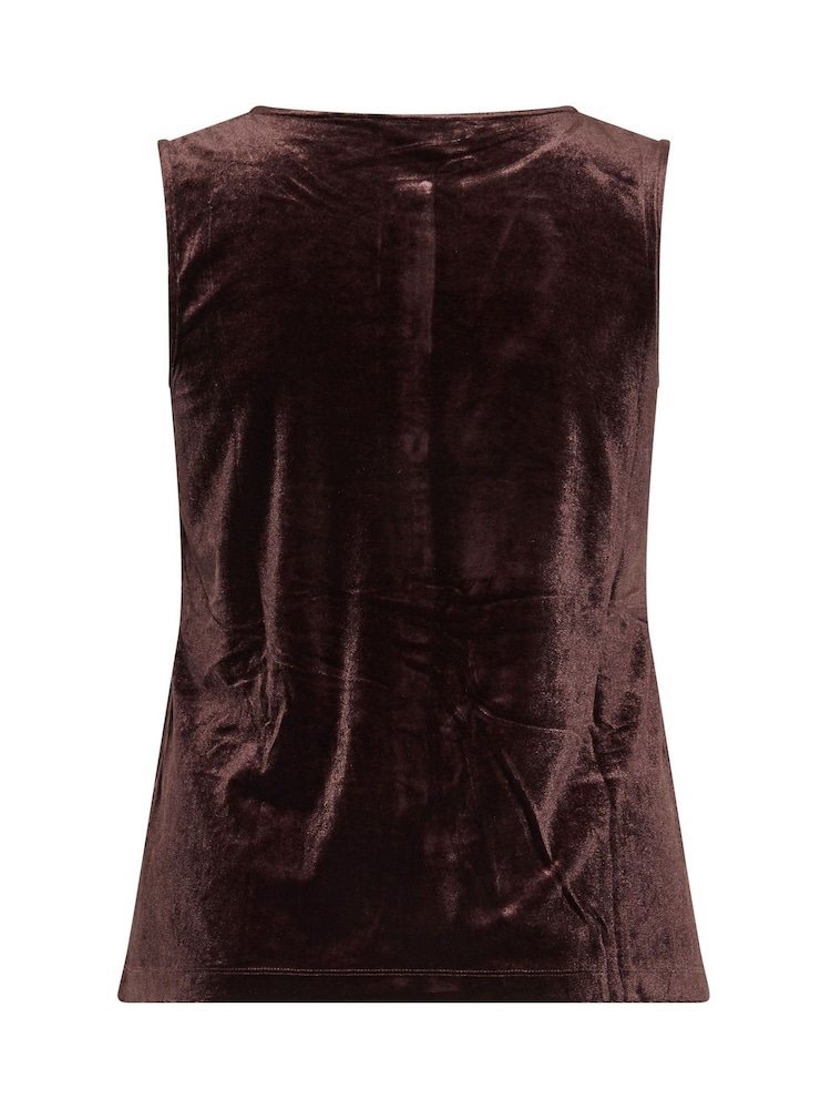 Yours Curve Brown Velvet Longline Waistcoat - Image 6 of 6 Yours Curve Brown Velvet Longline Waistcoat - Image 6 of 6