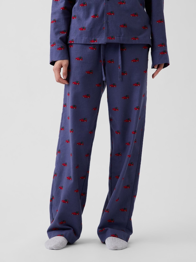 Gap Navy Christmas Truck Matching Family Flannel Pyjama Bottoms - Image 2 of 5 Gap Navy Christmas Truck Matching Family Flannel Pyjama Bottoms - Image 2 of 5
