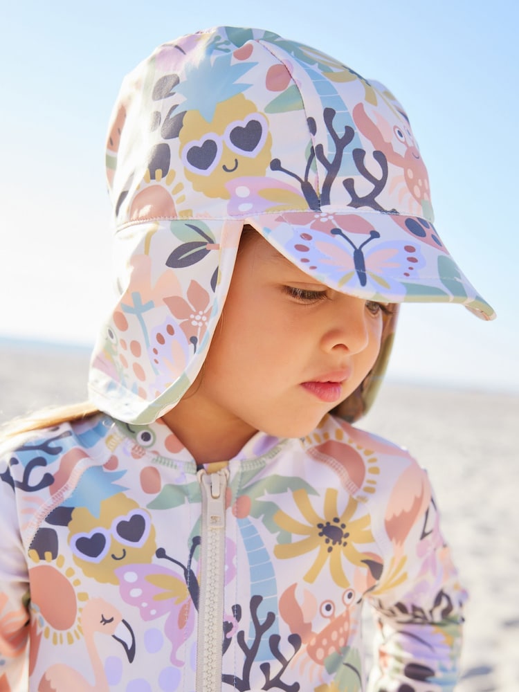 Orange Scandi Animals Swim Legionnaire Hat (3mths-10yrs) - Image 2 of 5 Orange Scandi Animals Swim Legionnaire Hat (3mths-10yrs) - Image 2 of 5