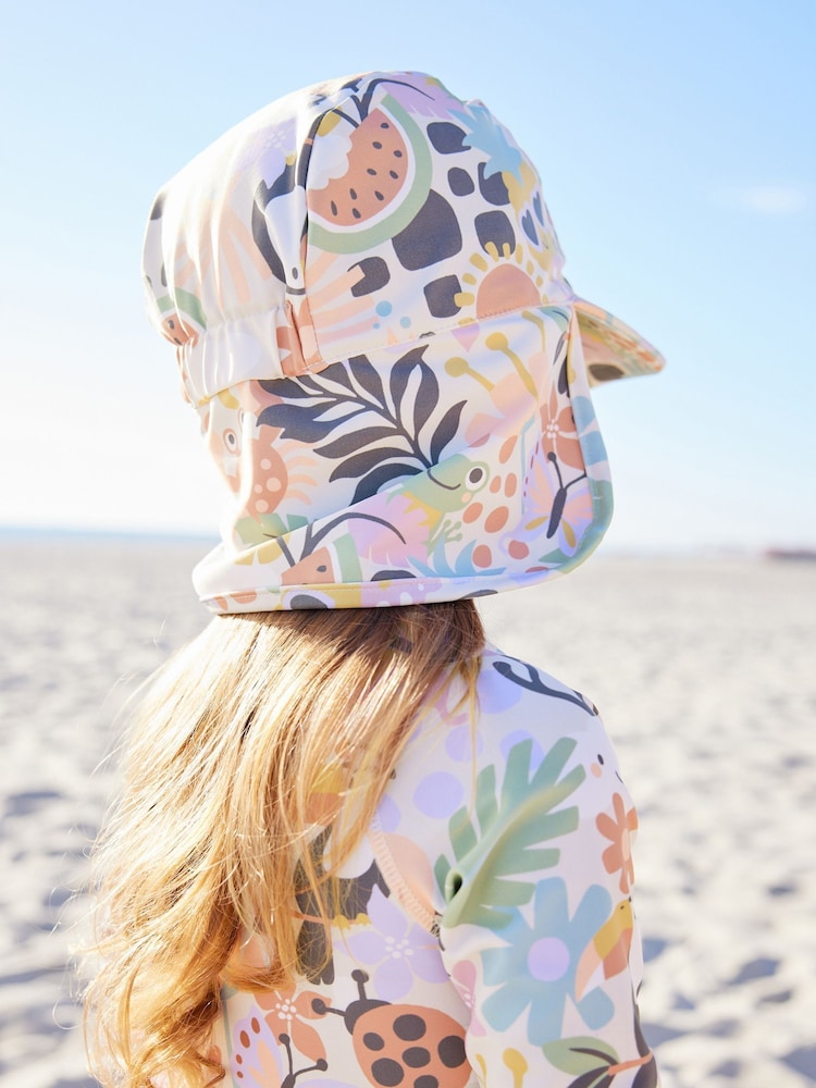 Orange Scandi Animals Swim Legionnaire Hat (3mths-10yrs) - Image 3 of 5