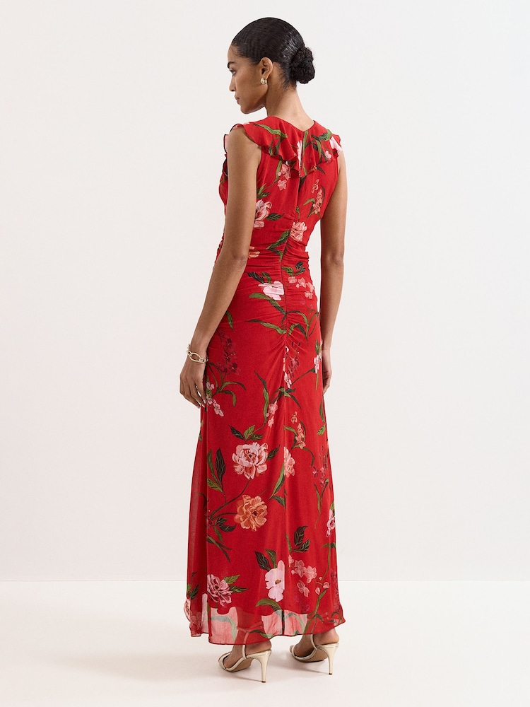 Phase Eight Red Mae Floral Maxi Dress - Image 2 of 7 Phase Eight Red Mae Floral Maxi Dress - Image 2 of 7