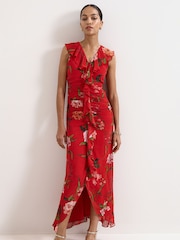 Phase Eight Red Mae Floral Maxi Dress - Image 3 of 7