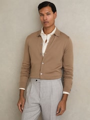Camel - Reiss z gumbi iz merino volne Forbes - Slika 1 iz 5