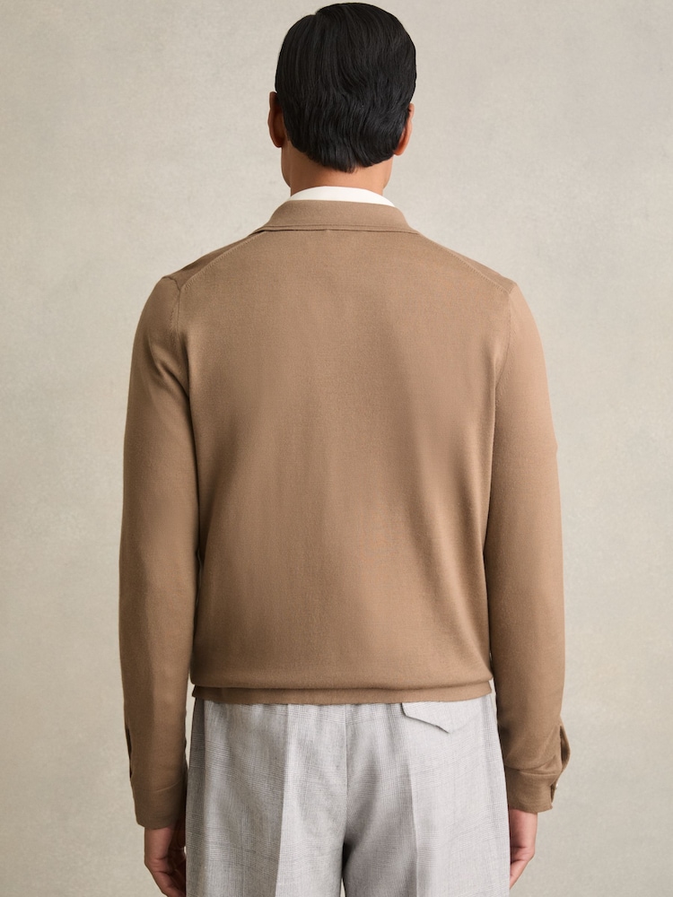 Camel - Reiss z gumbi iz merino volne Forbes - Slika 5 iz 5
