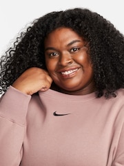 Nike Brown Oversized Curve Crew Sweatshirt - Image 4 of 6