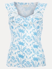 Phase Eight Blue Rhona Linen Top - Image 5 of 5