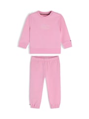 Tommy Hilfiger Pink Rope Logo Sweatshirt And Joggers Set - Image 1 of 3