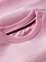 Tommy Hilfiger Pink Rope Logo Sweatshirt And Joggers Set - Image 3 of 3