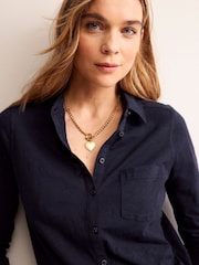 Boden Blue Amelia Jersey 100% Cotton Shirt - Image 4 of 5