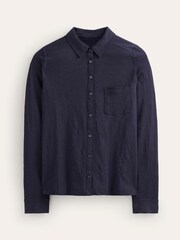 Boden Blue Amelia Jersey 100% Cotton Shirt - Image 5 of 5
