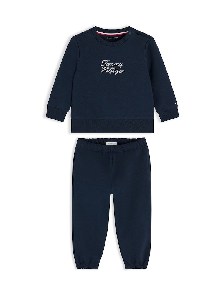Tommy Hilfiger Blue Rope Logo Sweatshirt And Joggers Set - Image 1 of 3 Tommy Hilfiger Blue Rope Logo Sweatshirt And Joggers Set - Image 1 of 3