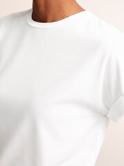 Boden White Turnback Cuff Crew T-Shirt - Image 4 of 5