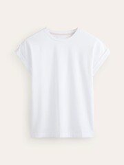 Boden White Turnback Cuff Crew T-Shirt - Image 5 of 5