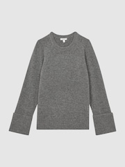 Reiss Charcoal Laura Wool-Cashmere Casual Fit Jumper - Image 2 of 6