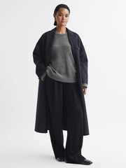 Reiss Charcoal Laura Wool-Cashmere Casual Fit Jumper - Image 3 of 6