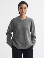 Reiss Charcoal Laura Wool-Cashmere Casual Fit Jumper - Image 6 of 6