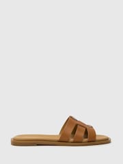 Schuh Tierney Leather Sliders - Image 1 of 4