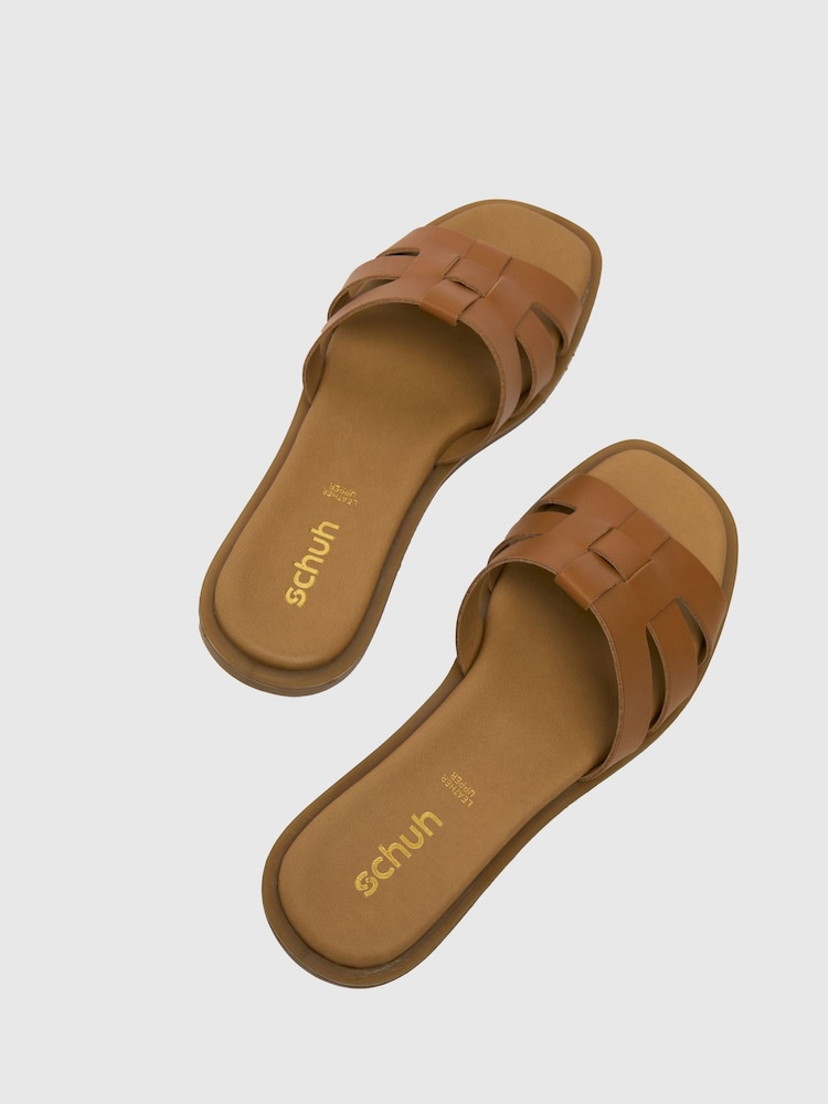Schuh Tierney Leather Sliders - Image 4 of 4