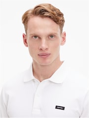 Calvin Klein White Slim Stretch Pique Polo Shirt - Image 3 of 6