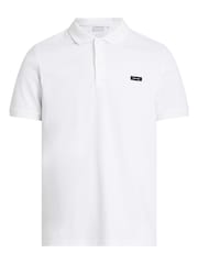 Calvin Klein White Slim Stretch Pique Polo Shirt - Image 4 of 6