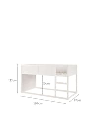 Aspire Furniture White Hideout Reversible Midsleeper Wooden Children's Bed Frame with Memory Foam Mattress - Image 7 of 7