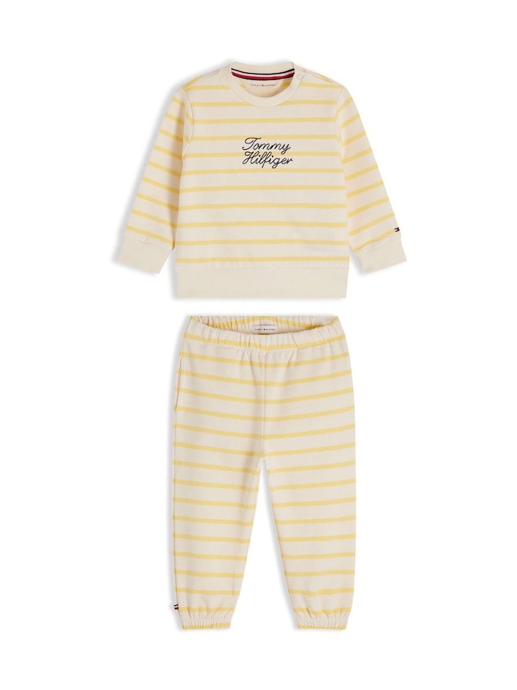 Tommy Hilfiger Yellow Rope Logo Sweatshirt And Joggers Set - Image 1 of 3 Tommy Hilfiger Yellow Rope Logo Sweatshirt And Joggers Set - Image 1 of 3