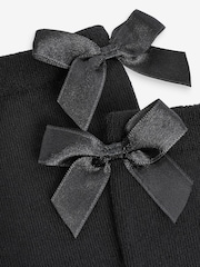 Black 2 Pack Cotton Rich Bow Knee High Socks - Image 3 of 4