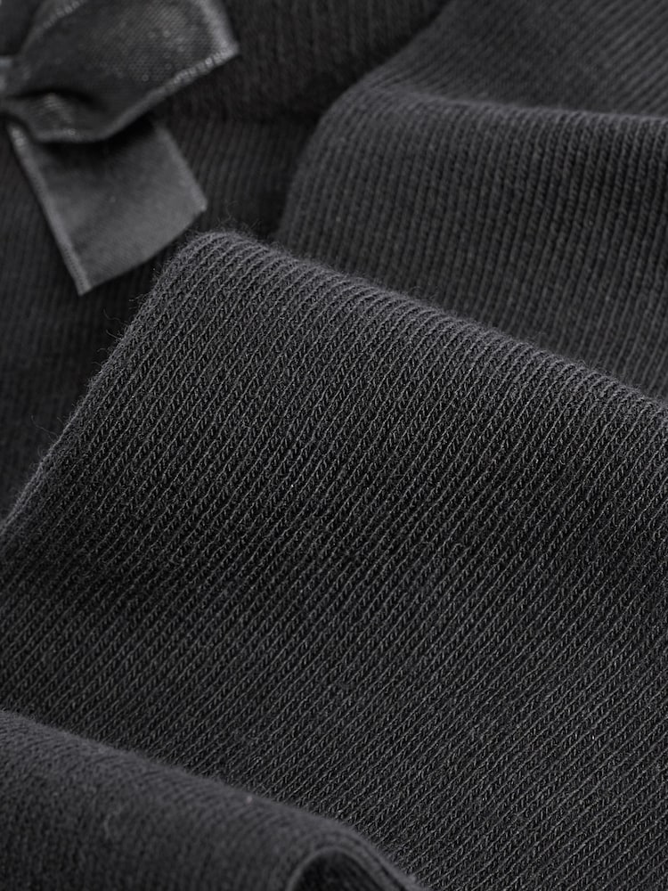 Black 2 Pack Cotton Rich Bow Knee High Socks - Image 4 of 4