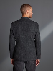 Charcoal Grey Signature Harris Tweed British Wool Blazer - Image 3 of 9