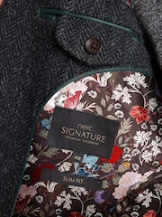Charcoal Grey Signature Harris Tweed British Wool Blazer - Image 8 of 9