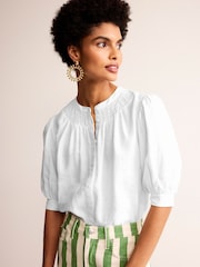 Boden White Ada 100% Linen Top - Image 1 of 6