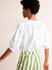 Boden White Ada 100% Linen Top - Image 2 of 6
